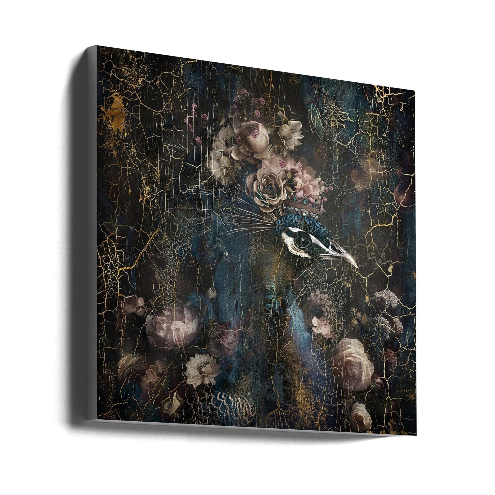 Peacock Vintage Art Illustration Wall Art 2-canvas-DECOROLALA