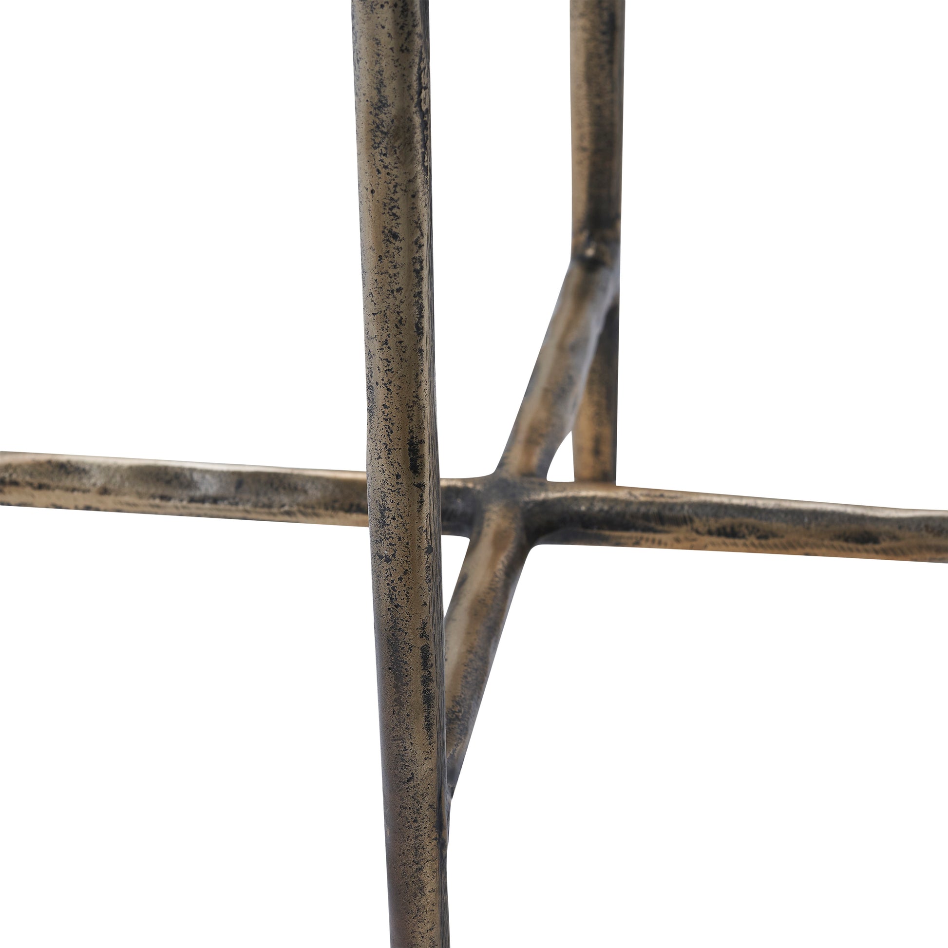 Pearson Indoor Cast Aluminum Side Table, Antique Brass-End Table-DECOROLALA