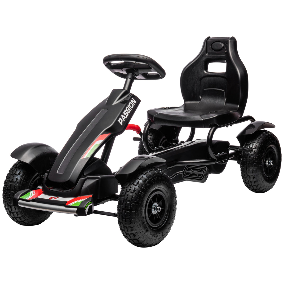 Pedal Go Kart for Kids, Pedal Car with Adjustable Bucket, Handbrake, 4 Rubber Wheels Powered Ride-Toys & Games > Baby & Toddler Toys > Riding & Rocking Toys > Pedal Go Karts for Kids-DECOROLALA