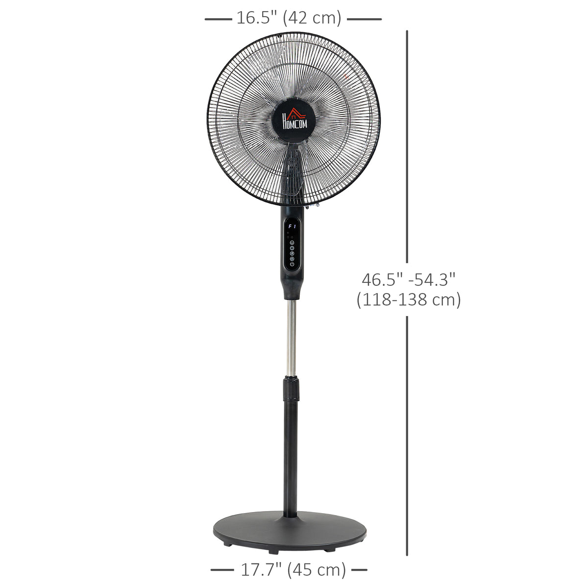 Pedestal Fan with Remote - Black 16" Oscillating Floor Fan-Fans-DECOROLALA