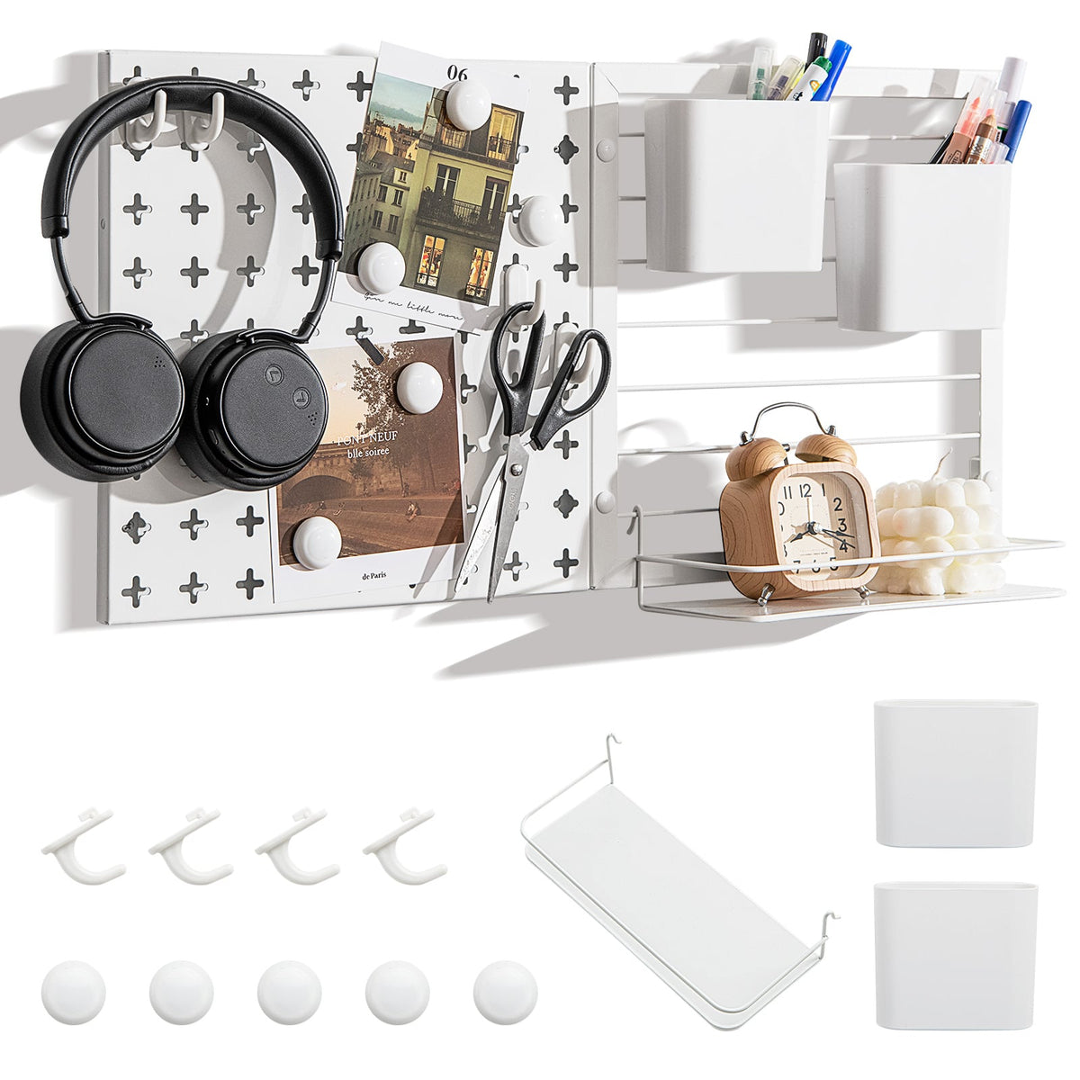 Pegboard Combination Kit Combination Wall Organizer with Magnets and Hooks-Dish Racks-DECOROLALA