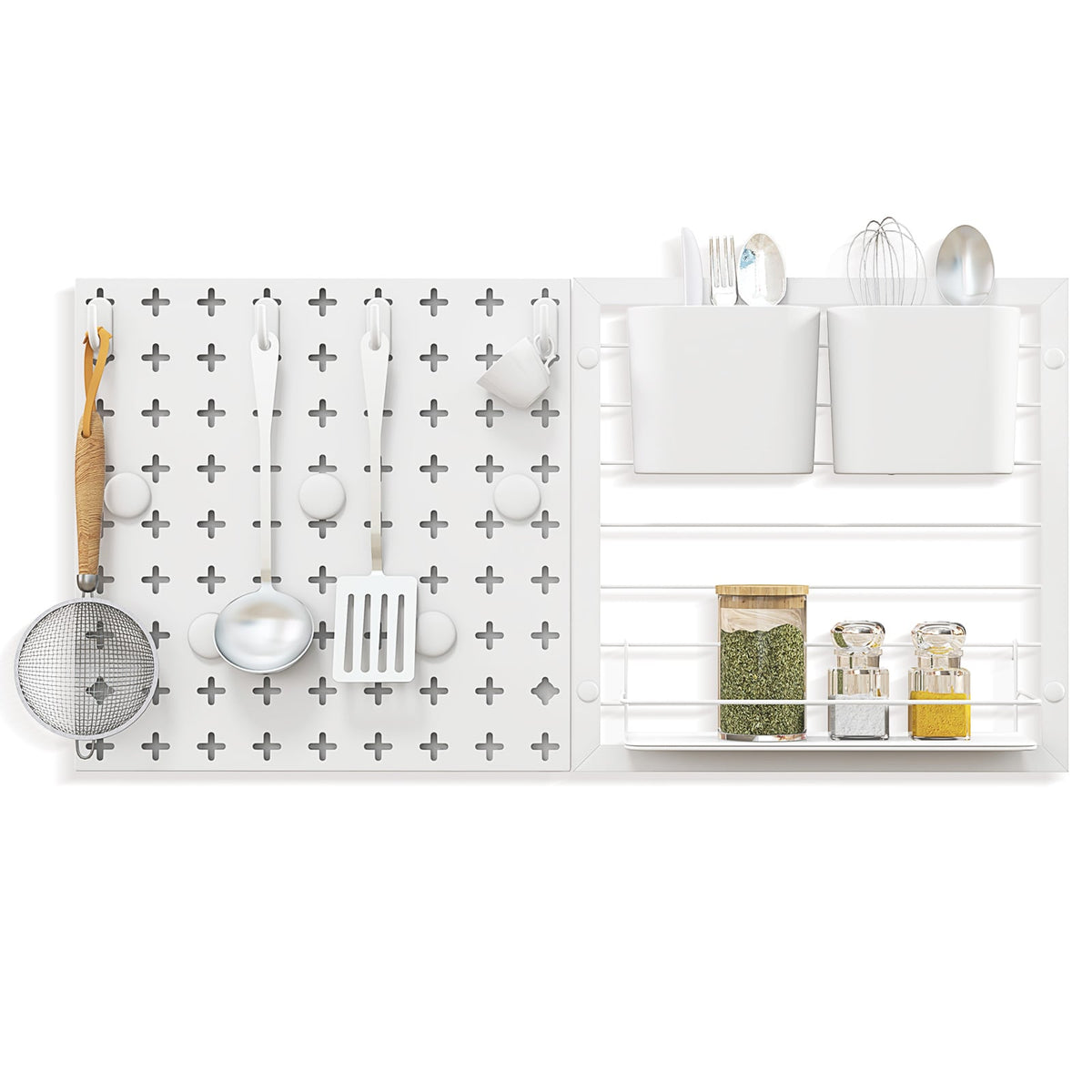 Pegboard Combination Kit Combination Wall Organizer with Magnets and Hooks-Dish Racks-DECOROLALA