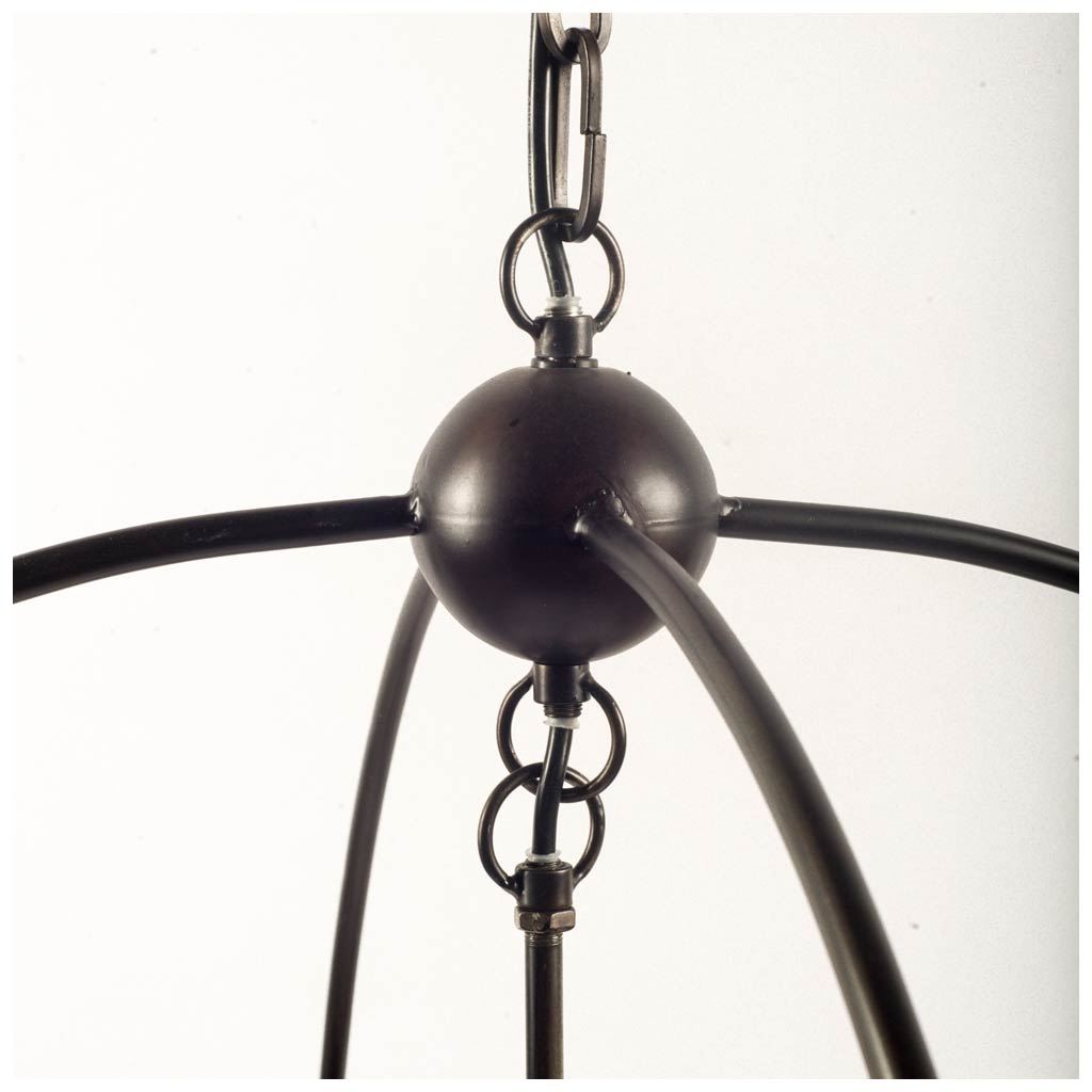 Penhill (25"x24") Black and Wooden Three Bulb Chandelier-Chandeliers-DECOROLALA