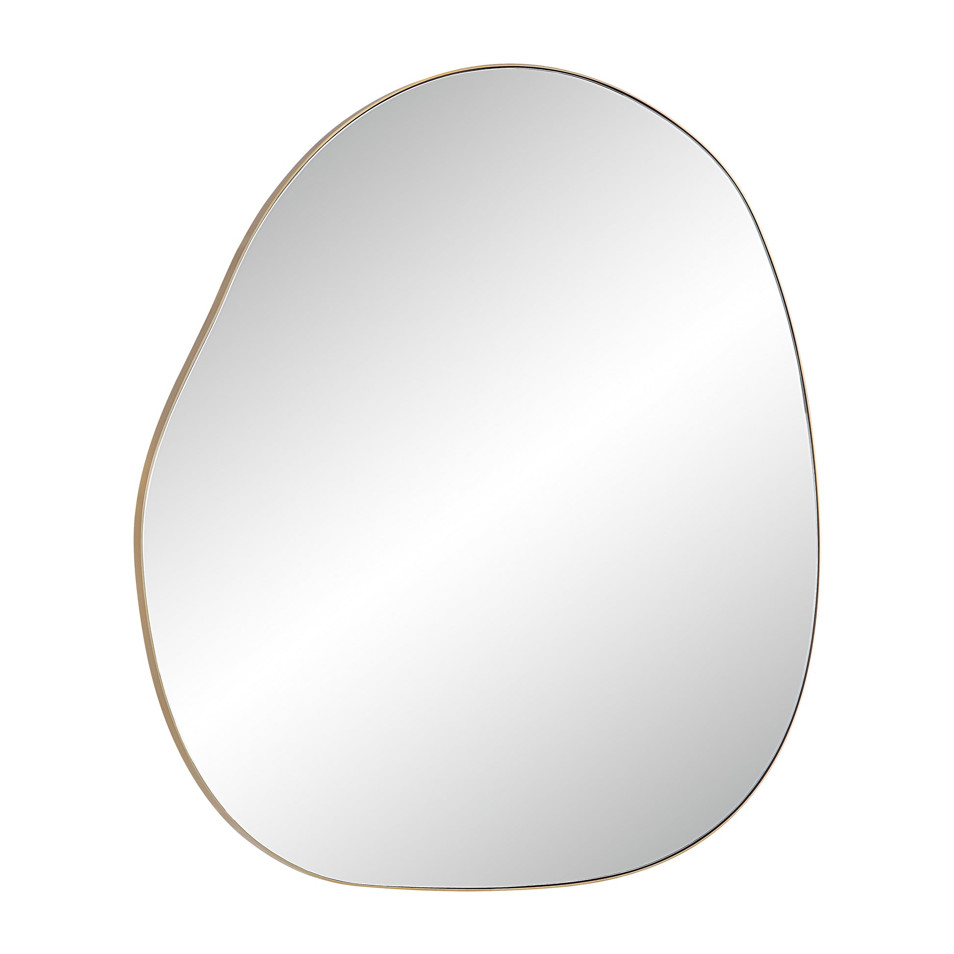 Peony 45" Tall Irregular Round Mirror, Burnished Brass-Mirror-DECOROLALA