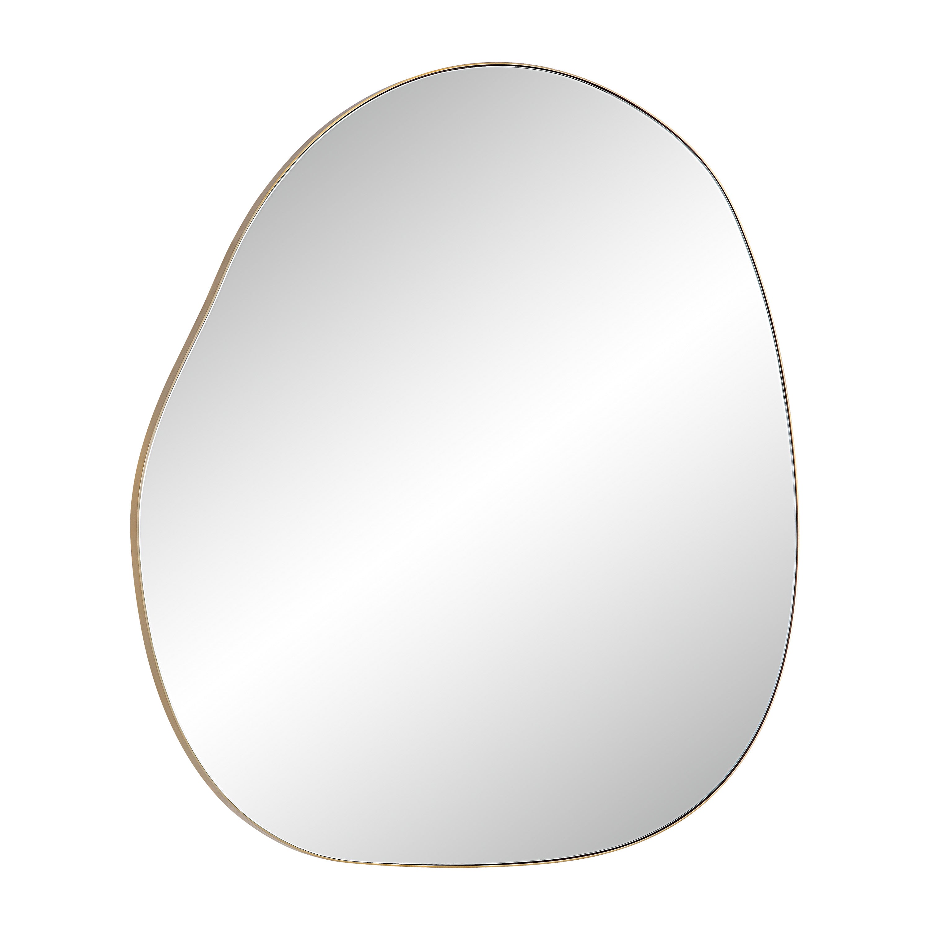 Peony 45" Tall Irregular Round Mirror, Burnished Brass-Mirror-DECOROLALA
