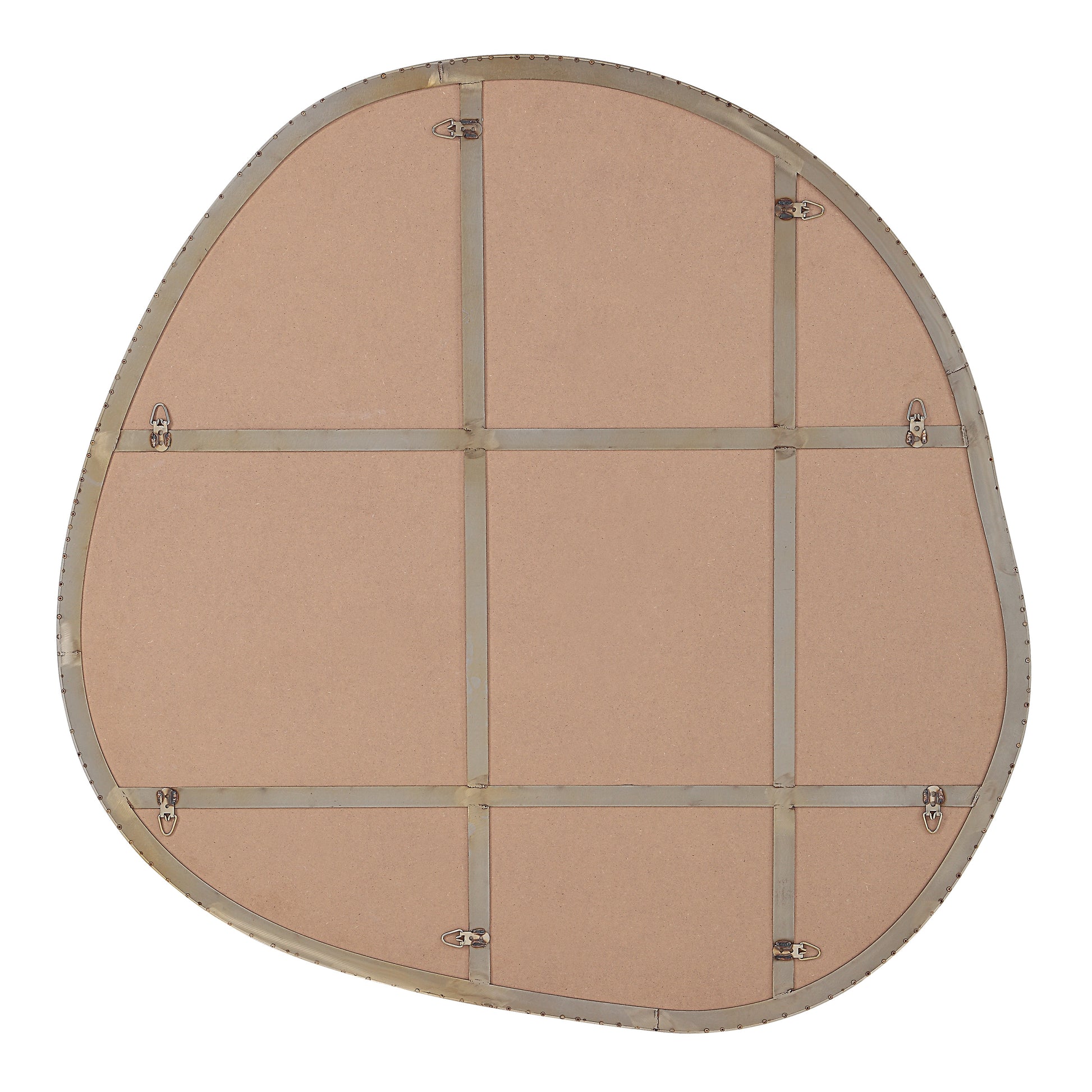 Peony 45" Tall Irregular Round Mirror, Burnished Brass-Mirror-DECOROLALA