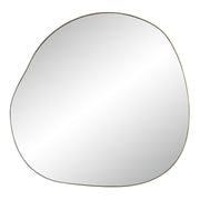 Peony 45" Tall Irregular Round Mirror, Burnished Brass-Mirror-DECOROLALA