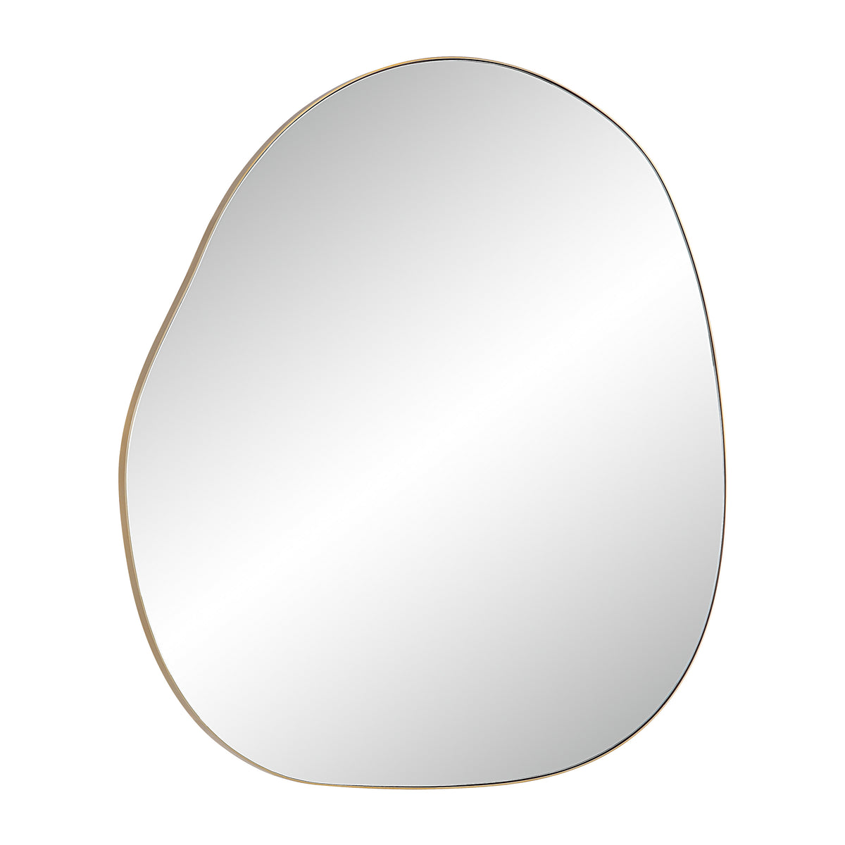 Peony 45" Tall Irregular Round Mirror, Burnished Brass-Mirrors-DECOROLALA