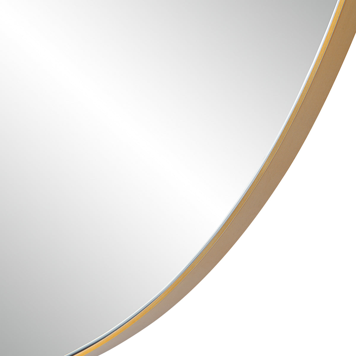 Peony 45" Tall Irregular Round Mirror, Burnished Brass-Mirrors-DECOROLALA