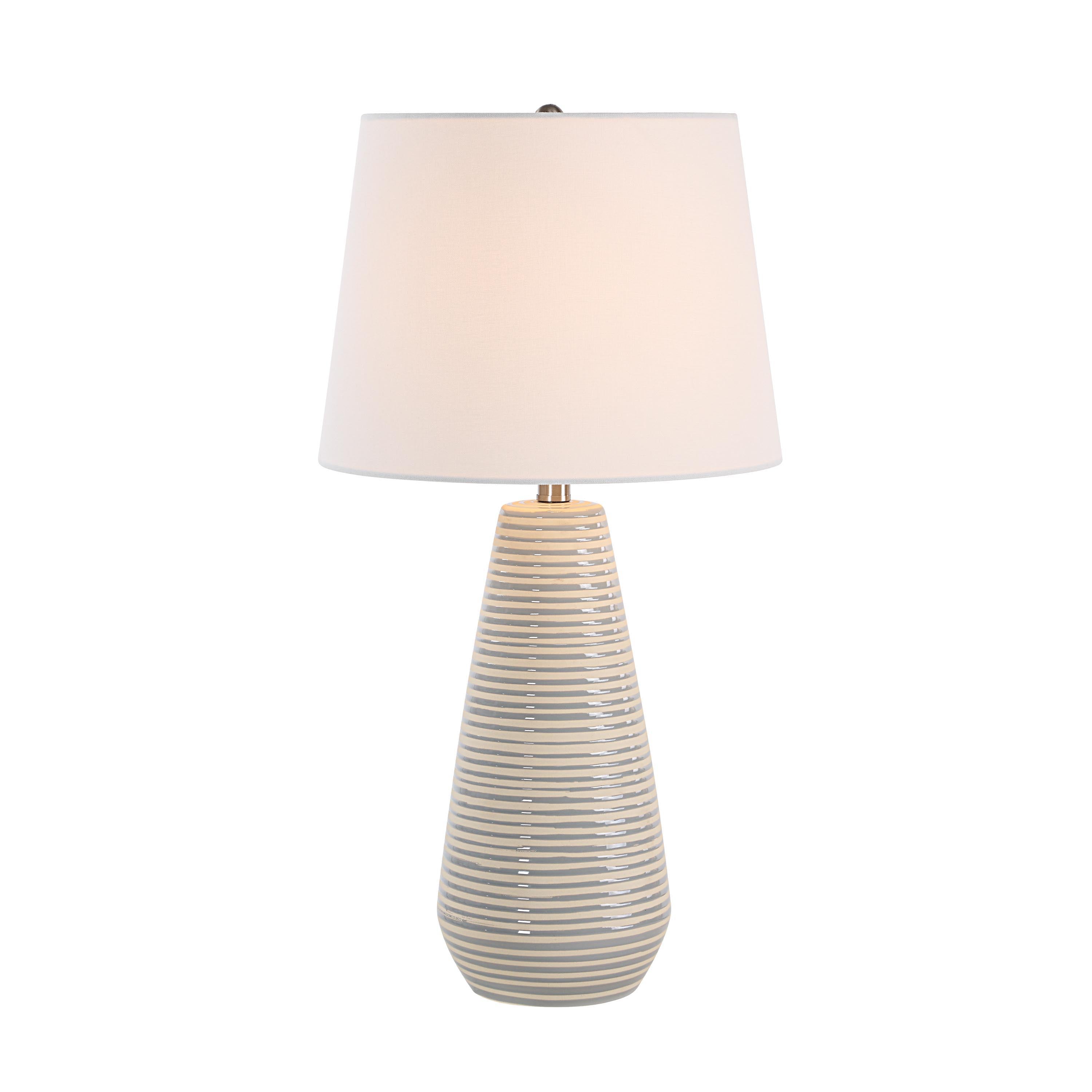 Pera 26.25" Table Lamp, Grey Ceramic-Table Lamp-DECOROLALA