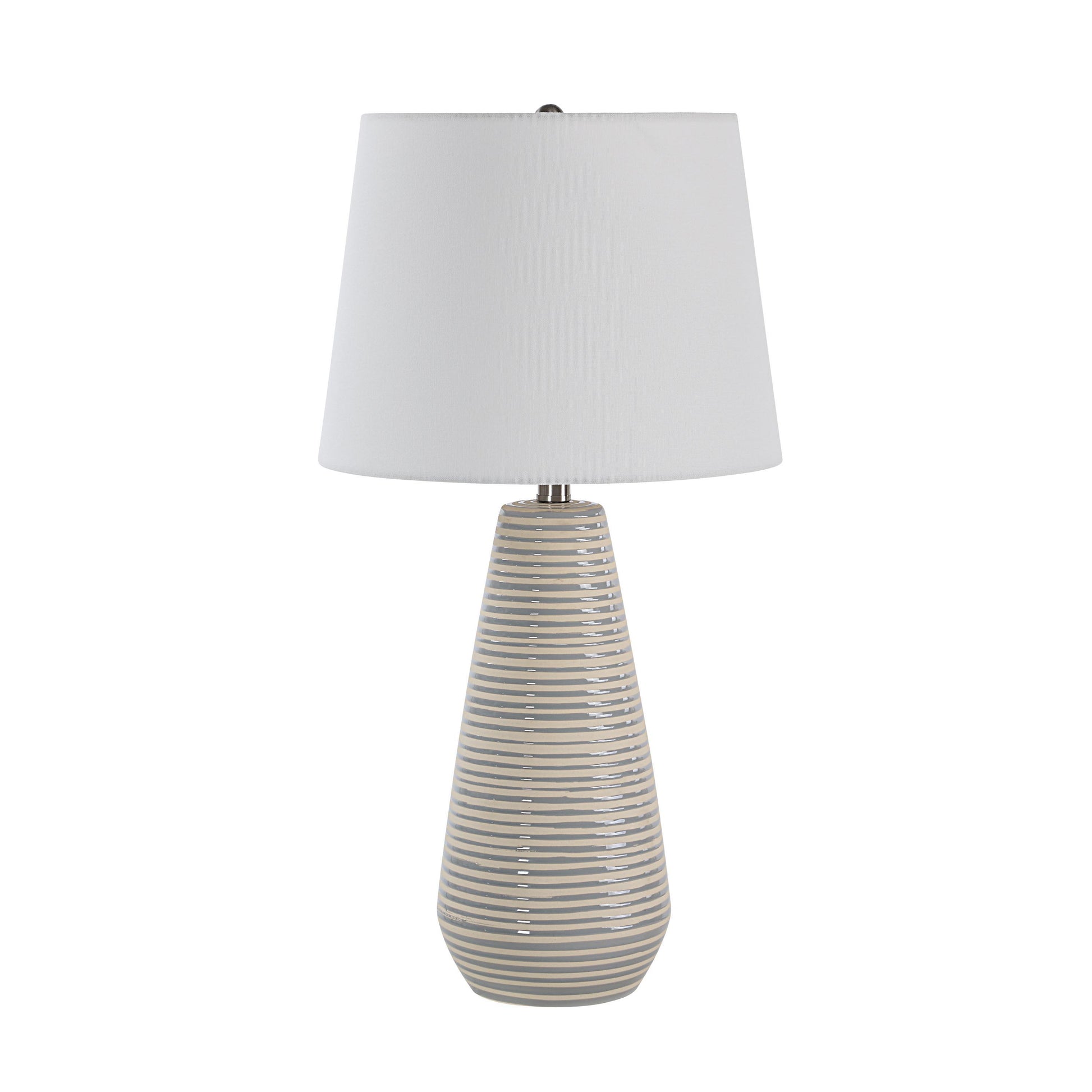 Pera 26.25" Table Lamp, Grey Ceramic-Table Lamp-DECOROLALA