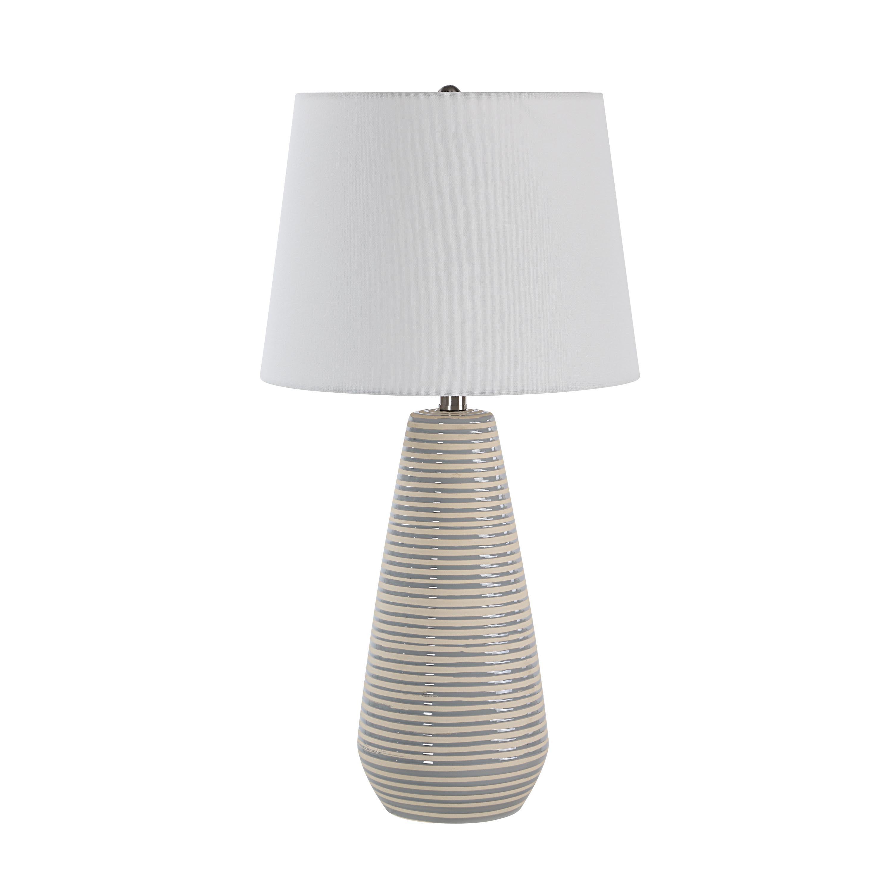 Pera 26.25" Table Lamp, Grey Ceramic-Table Lamp-DECOROLALA