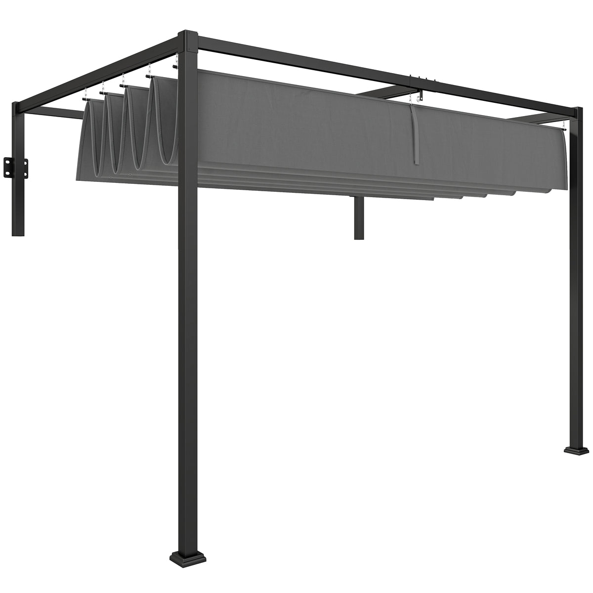 Pergola 10' x 7' Retractable Roof Dark Grey-Pergolas-DECOROLALA