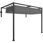 Pergola 10' x 7' Retractable Roof Dark Grey-DECOROLALA