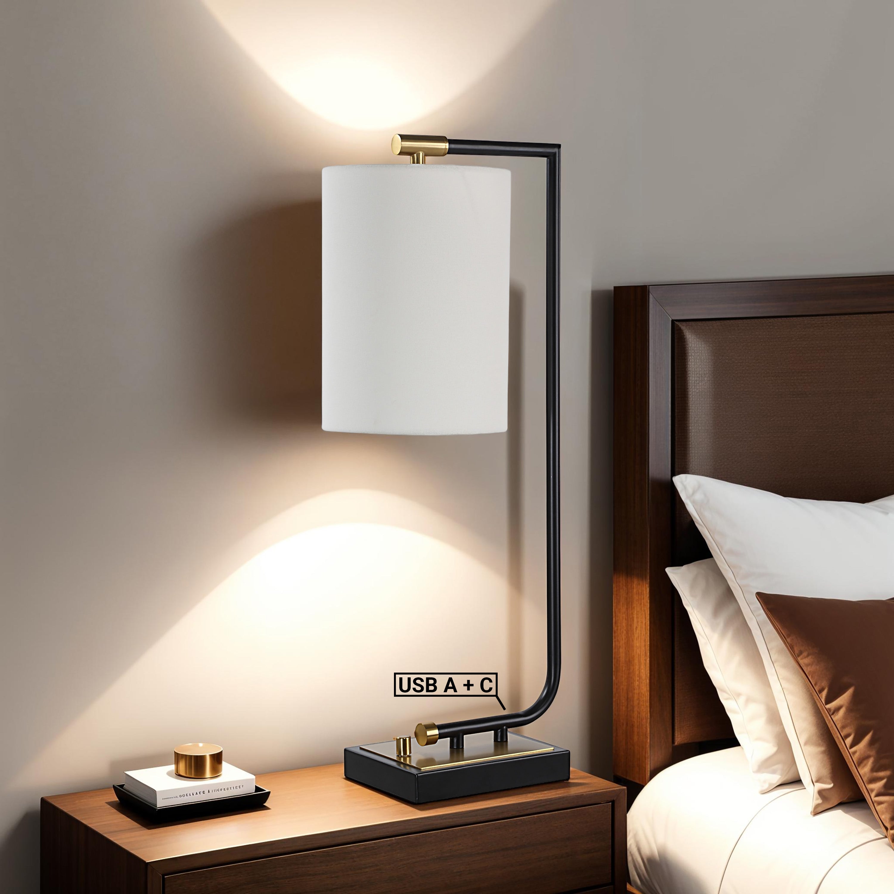 Perlato 28" Height Table Lamp, Black-Table Lamp-DECOROLALA