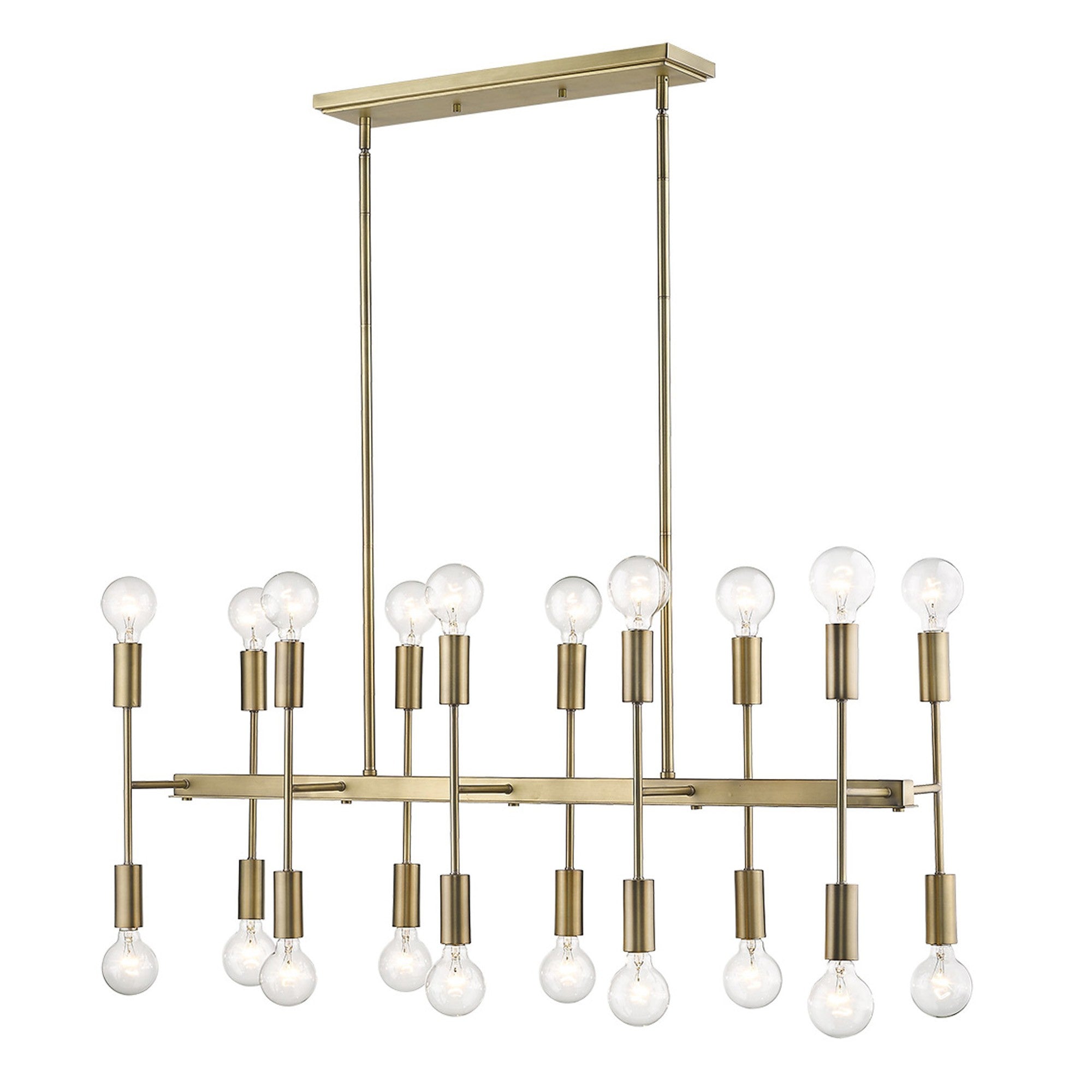Perret 20-Light Aged Brass Island Pendant-Pendants-Hanging Lights-DECOROLALA