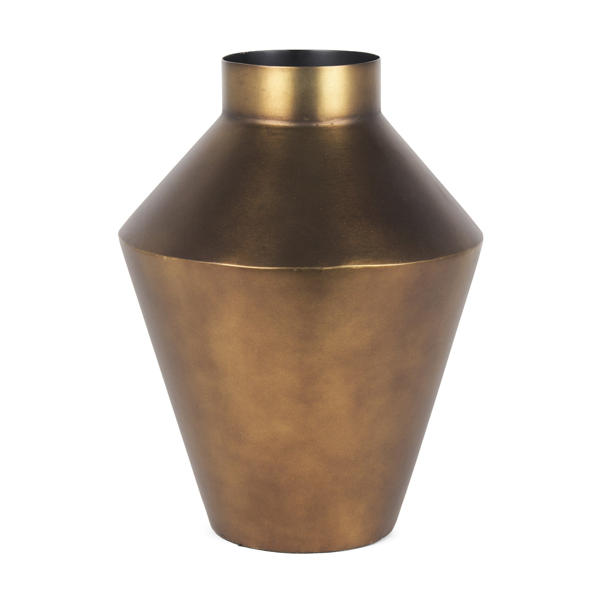 Perrin Large Brushed Gold Metal Decorative Vase-Vase-DECOROLALA