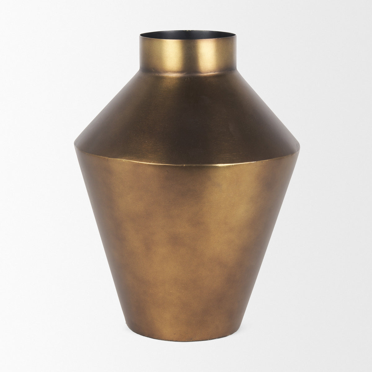 Perrin Large Brushed Gold Metal Decorative Vase-Vase-DECOROLALA