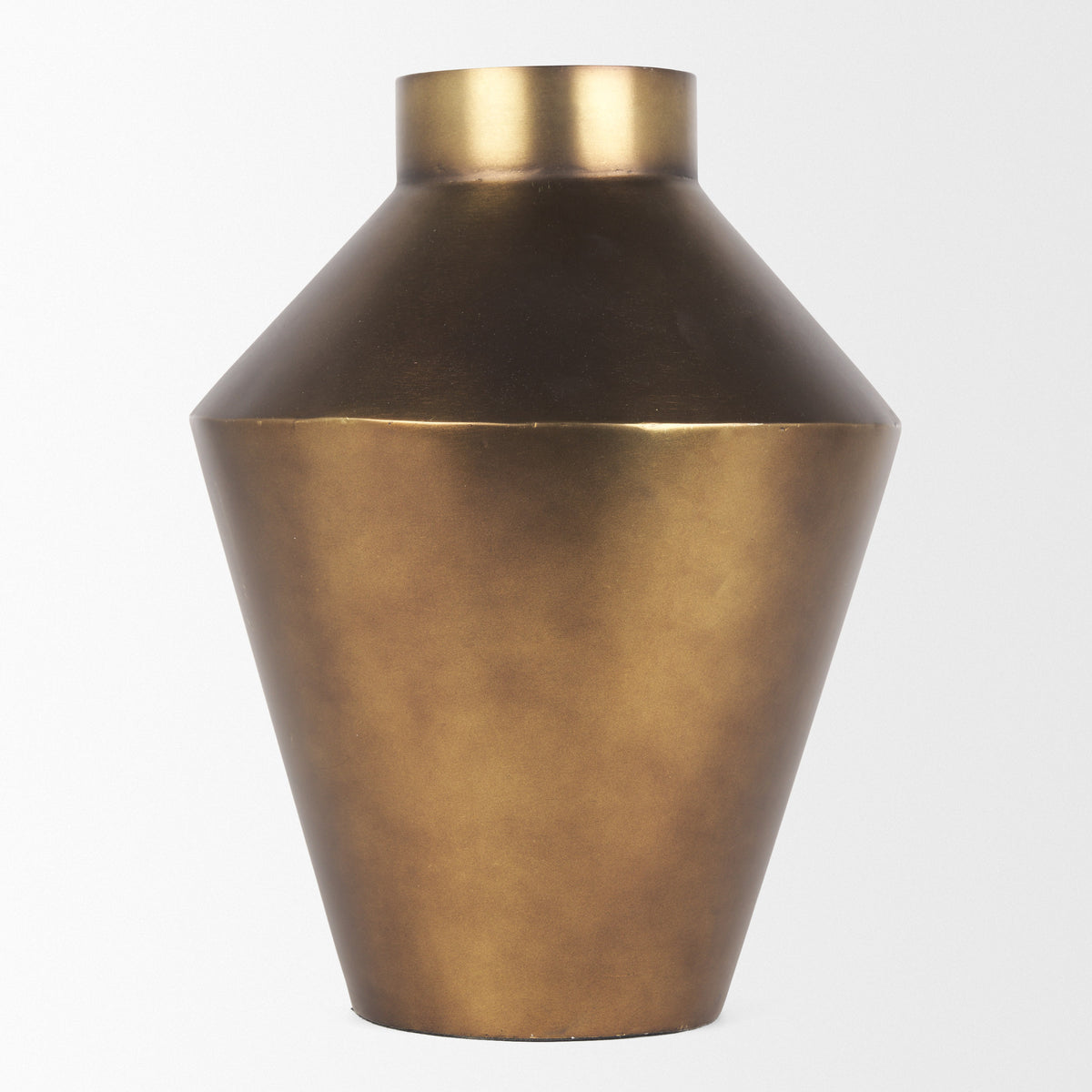 Perrin Large Brushed Gold Metal Decorative Vase-Vase-DECOROLALA