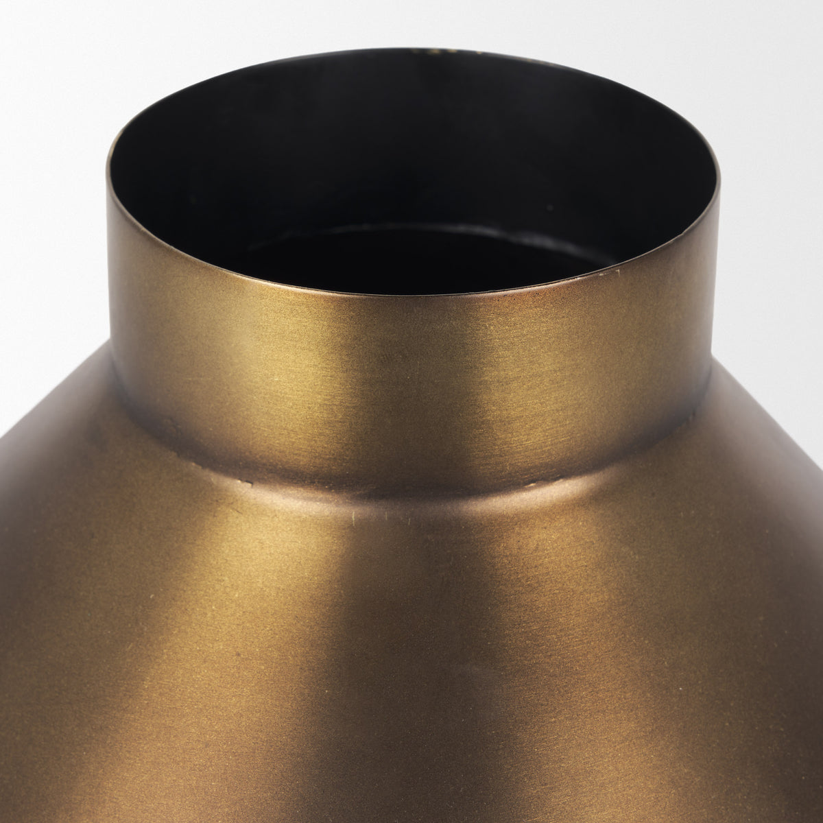 Perrin Large Brushed Gold Metal Decorative Vase-Vase-DECOROLALA