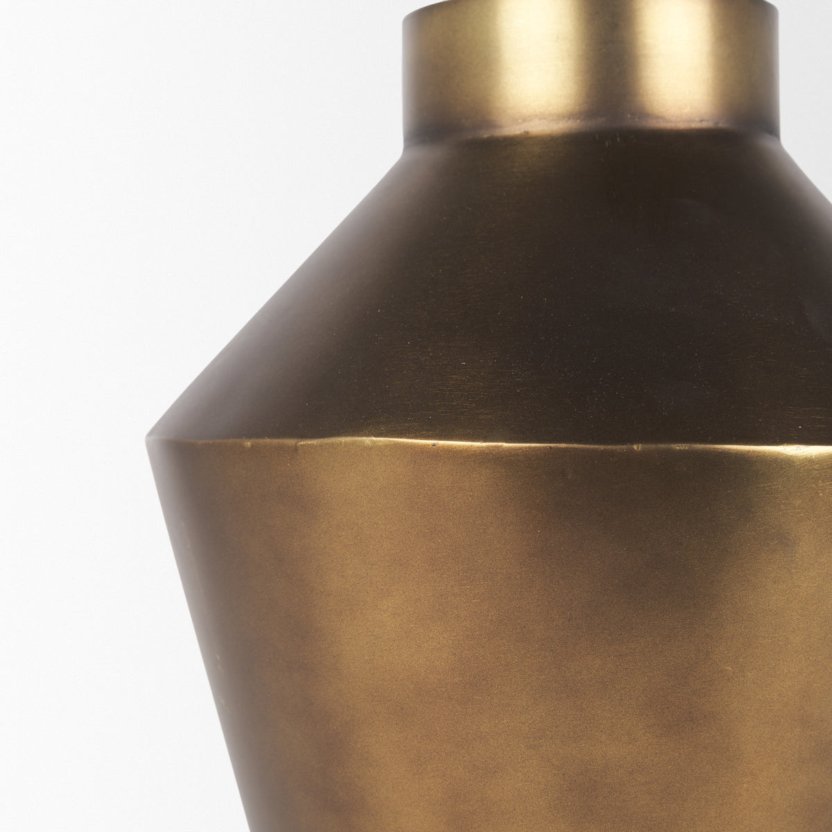 Perrin Large Brushed Gold Metal Decorative Vase-Vase-DECOROLALA