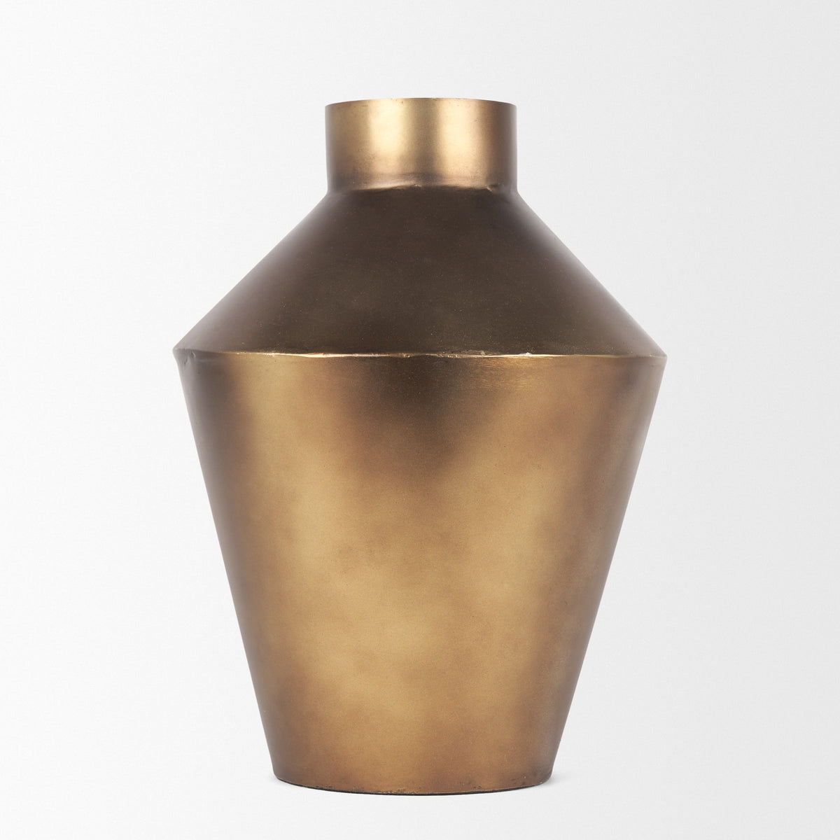 Perrin Small Brushed Gold Metal Decorative Vase-Vase-DECOROLALA