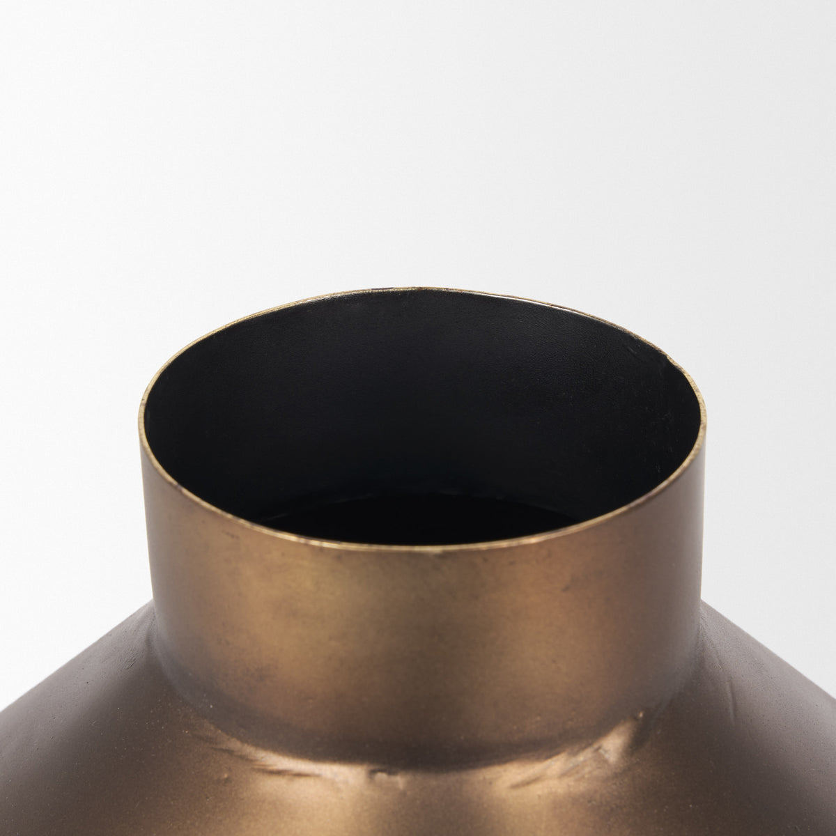 Perrin Small Brushed Gold Metal Decorative Vase-Vase-DECOROLALA