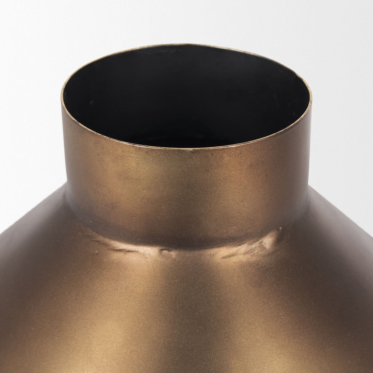Perrin Small Brushed Gold Metal Decorative Vase-Vase-DECOROLALA