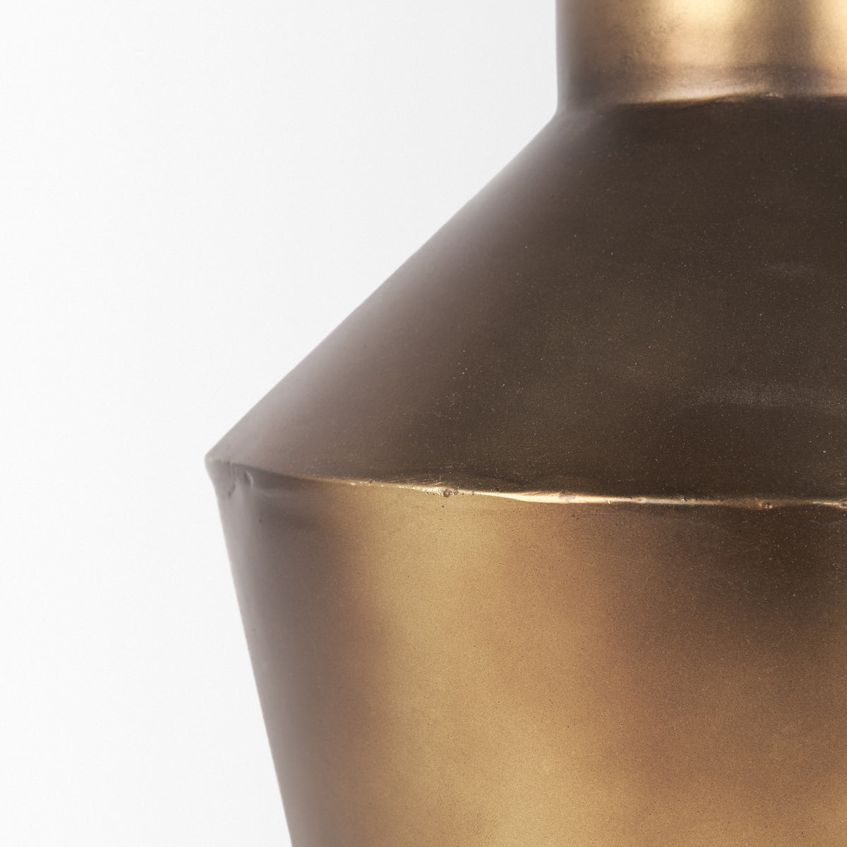 Perrin Small Brushed Gold Metal Decorative Vase-Vase-DECOROLALA