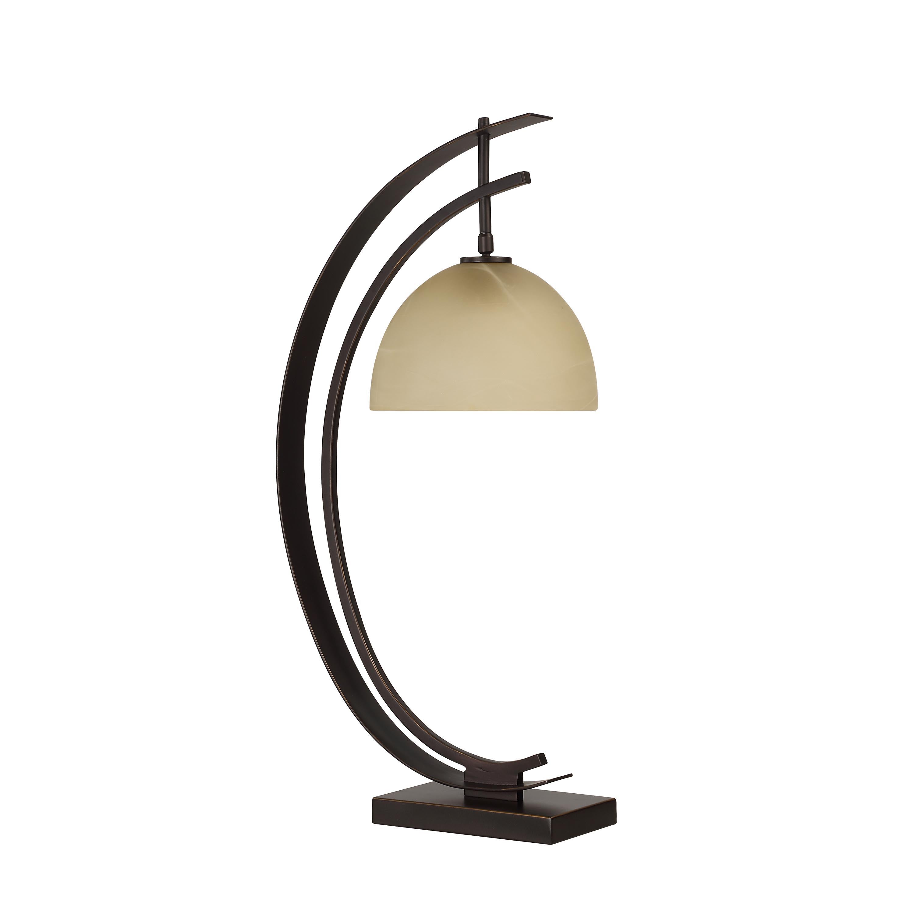 Pervinca 28.125" Table Lamp with Dome Shade, Brown-Table Lamp-DECOROLALA