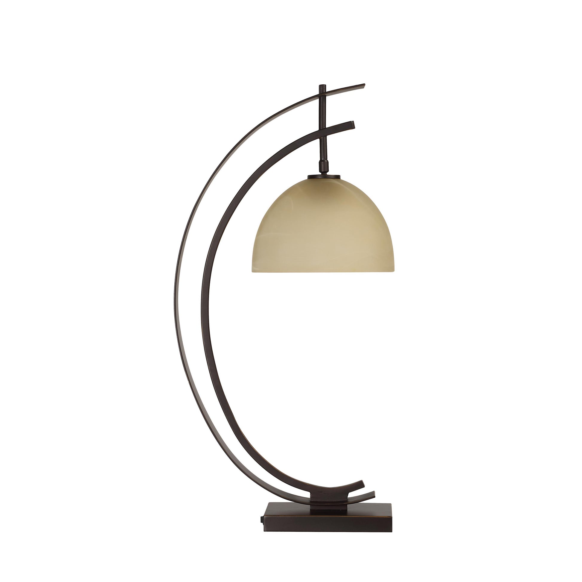 Pervinca 28.125" Table Lamp with Dome Shade, Brown-Table Lamp-DECOROLALA