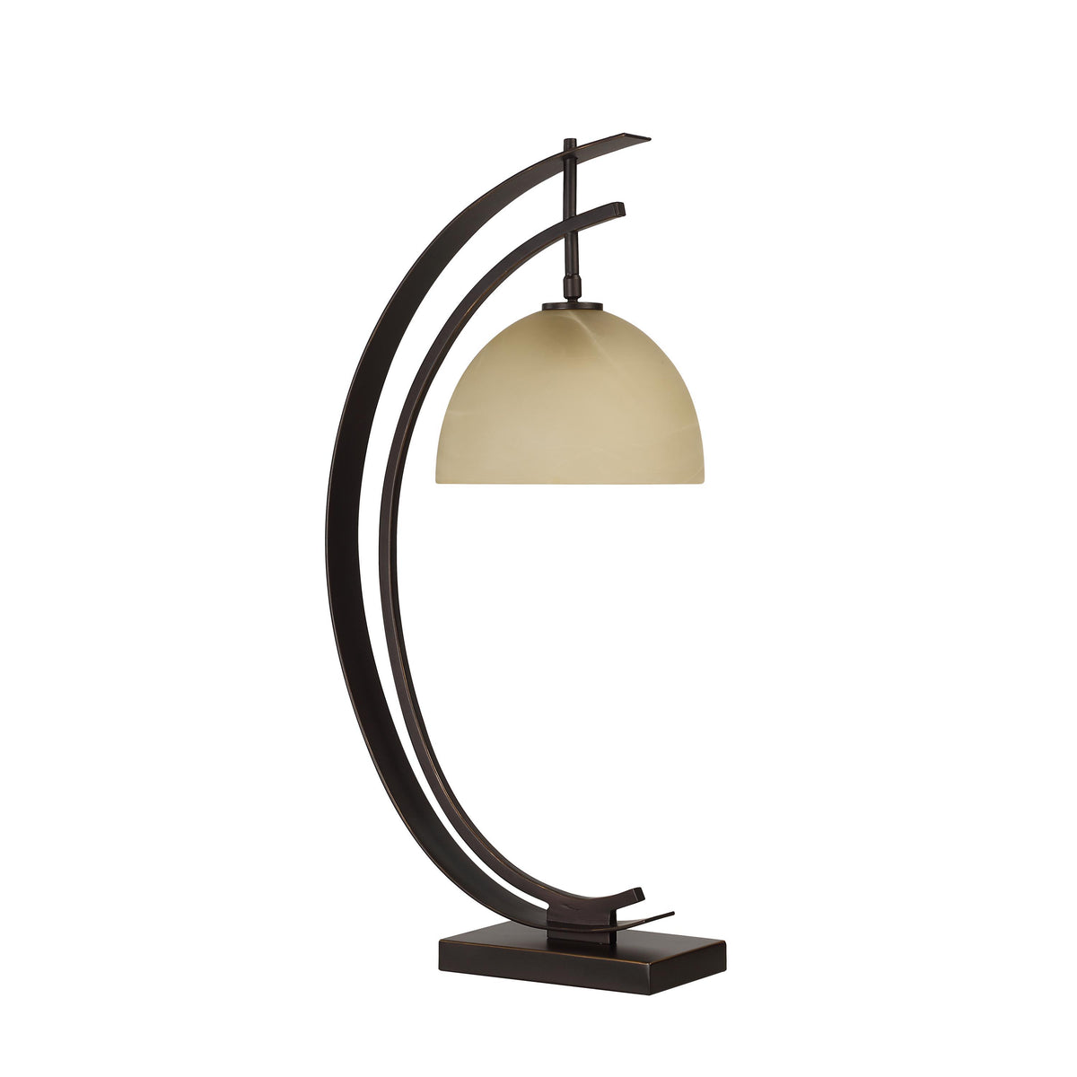 Pervinca 28.125" Table Lamp with Dome Shade, Brown-Table Lamps-DECOROLALA
