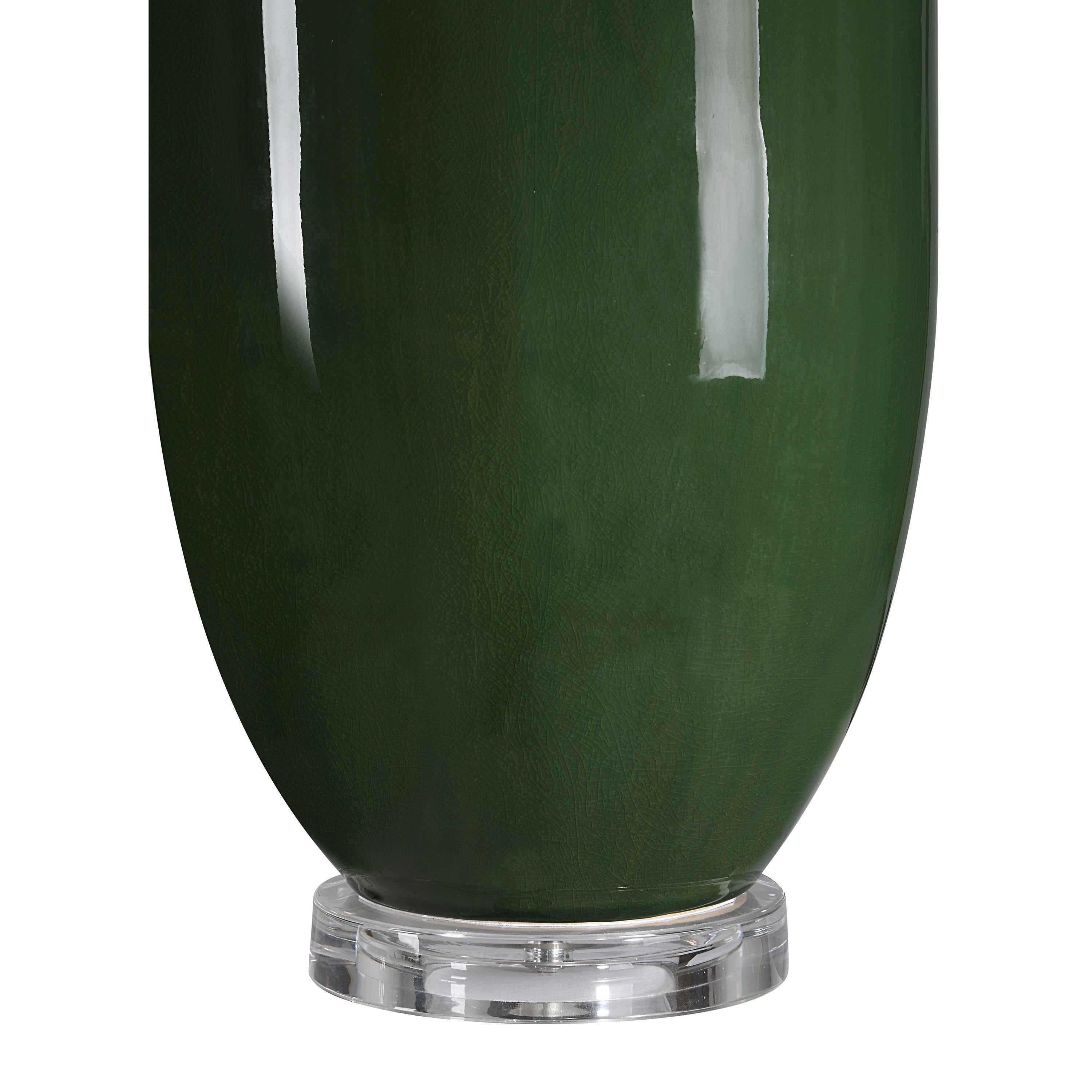 Pesca 30.75" Ceramic Table Lamp, Green-Table Lamp-DECOROLALA