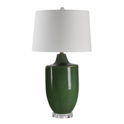 Pesca 30.75" Ceramic Table Lamp, Green-Table Lamp-DECOROLALA