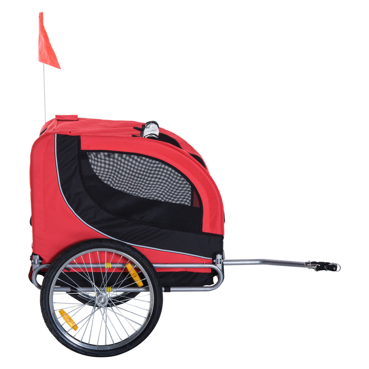 Pet Bike Trailer - Foldable Dog and Cat Carrier Red and Black-Dogs-DECOROLALA