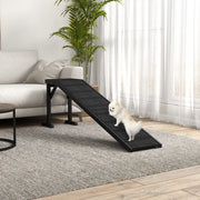 Pet Ramp with Non-slip Carpet - Pine Wood 74"L x 16"W x 25"H Black-Dogs-DECOROLALA