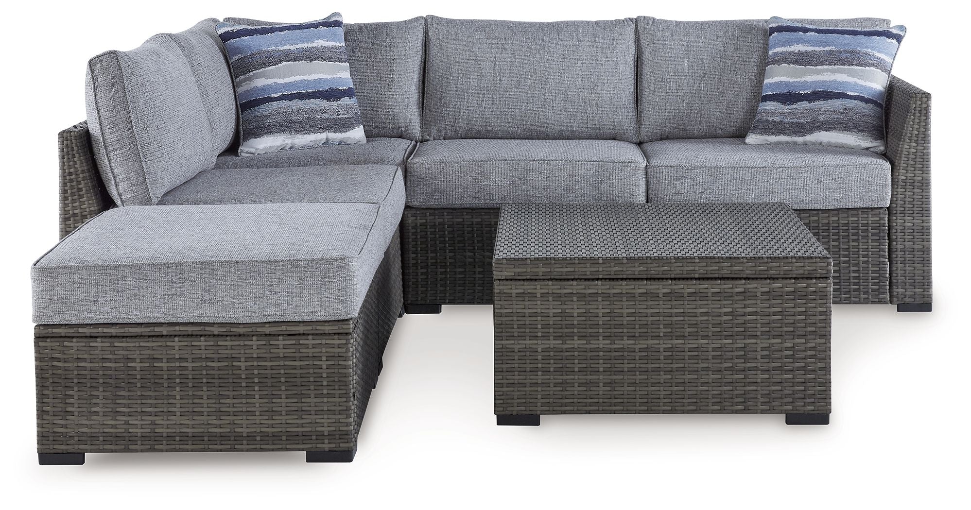 Petal Road Outdoor Sectional Set 4-Piece Gray-4 Piece Outdoor Sets-DECOROLALA