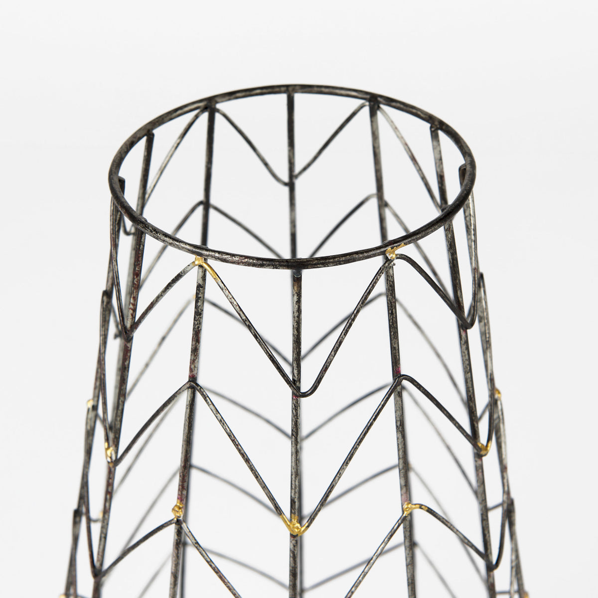 Petiole I Small Gold Toned Metal Table Candle Holder-Table Candle Holders-DECOROLALA