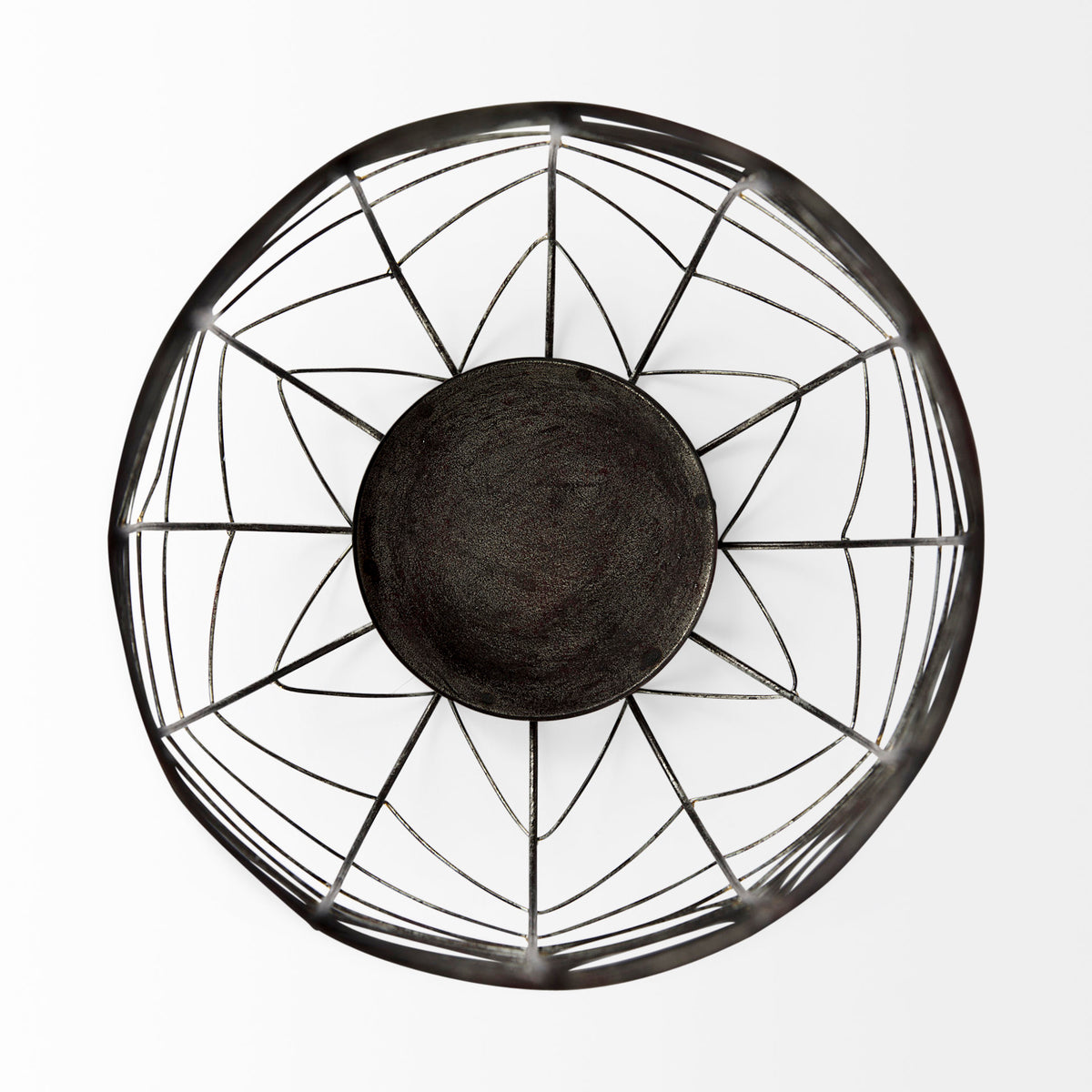 Petiole II Large Gold Toned Metal Table Candle Holder-Table Candle Holders-DECOROLALA