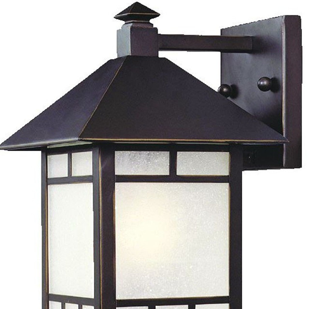 Petite Antique Bronze Frosted Glass Lantern Wall Light-Outdoor Lighting-DECOROLALA