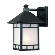 Petite Matte Black Frosted Glass Lantern Wall Light-Outdoor Lighting-DECOROLALA