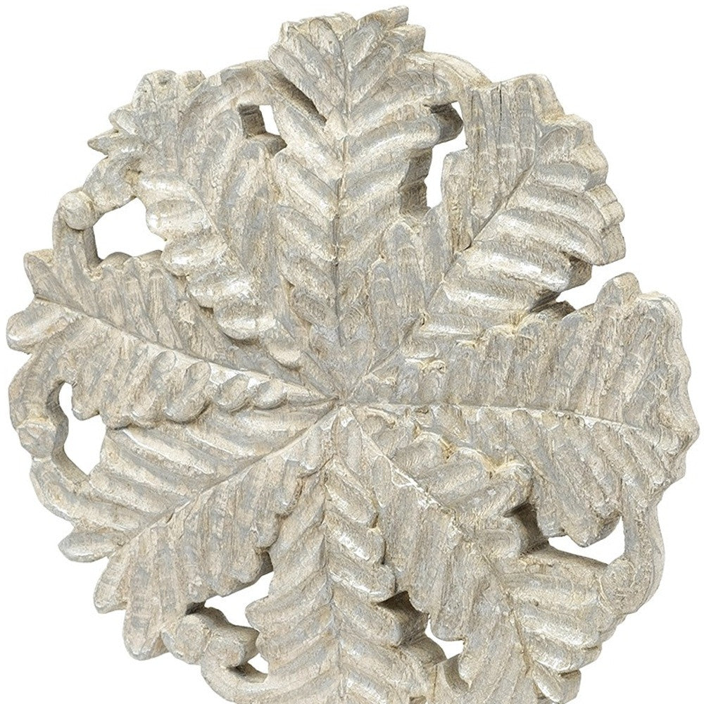 Petite Wood And Metal Floral Decor Piece-Sculptures-DECOROLALA