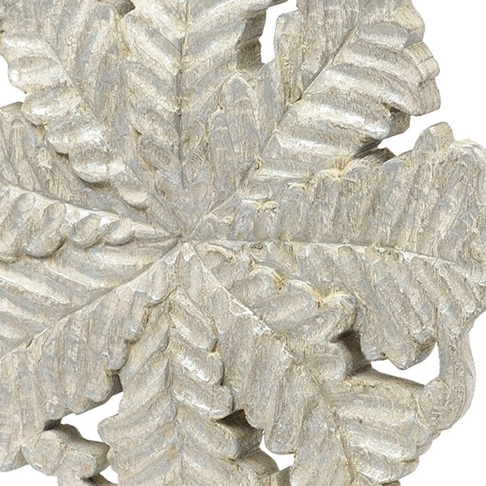 Petite Wood And Metal Floral Decor Piece-Sculptures-DECOROLALA