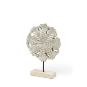 Petite Wood And Metal Floral Decor Piece-Sculptures-DECOROLALA