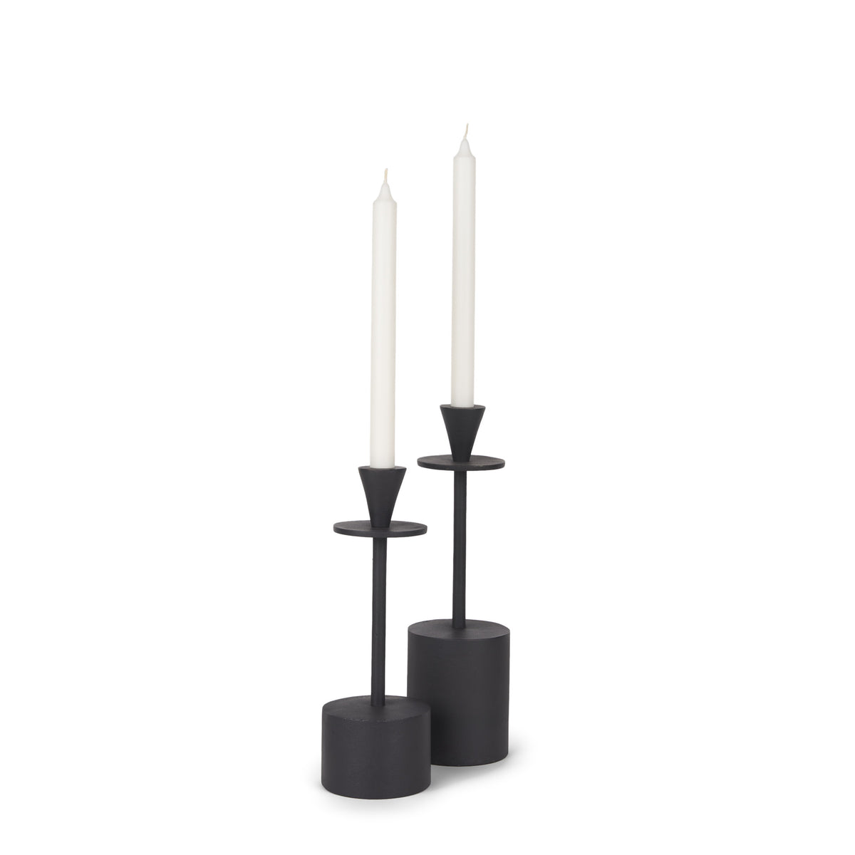 Petria Textured Metal Taper Candle Holders-Table Candle Holders-DECOROLALA