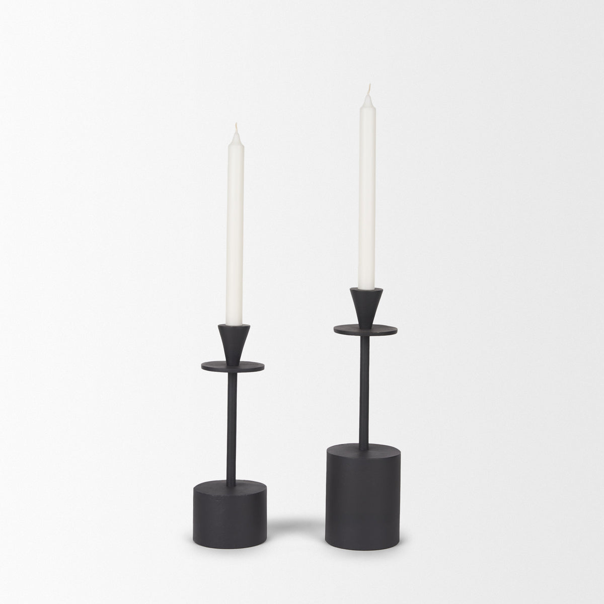 Petria Textured Metal Taper Candle Holders-Table Candle Holders-DECOROLALA