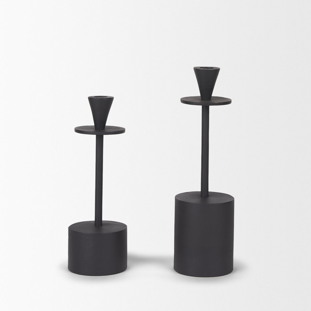 Petria Textured Metal Taper Candle Holders-Table Candle Holders-DECOROLALA