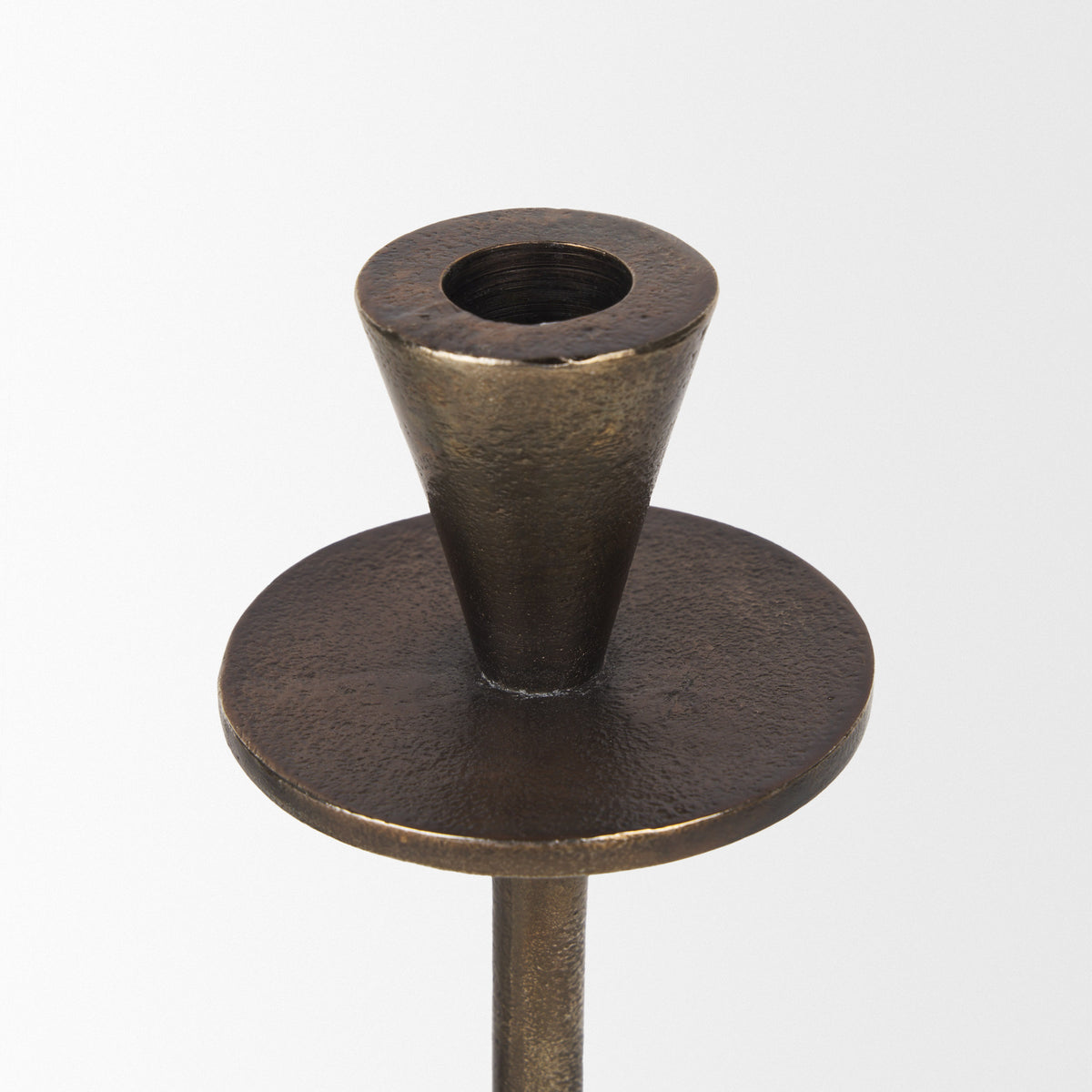 Petria Textured Metal Taper Candle Holders-Table Candle Holders-DECOROLALA