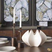 Petria Textured Metal Taper Candle Holders-Table Candle Holders-DECOROLALA
