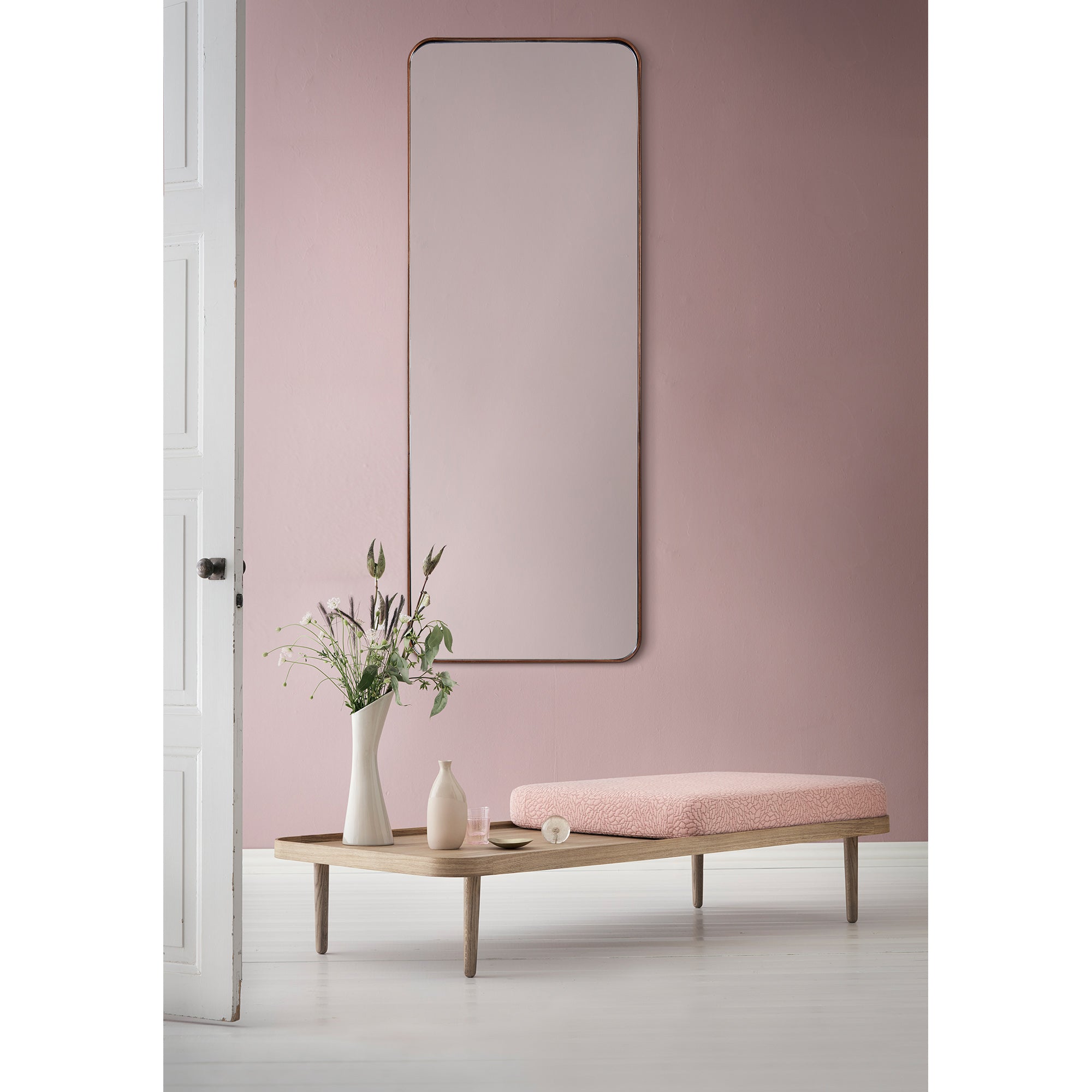 Phiale 53" Tall Rectangle Wall Mirror, Brown-Mirror-DECOROLALA